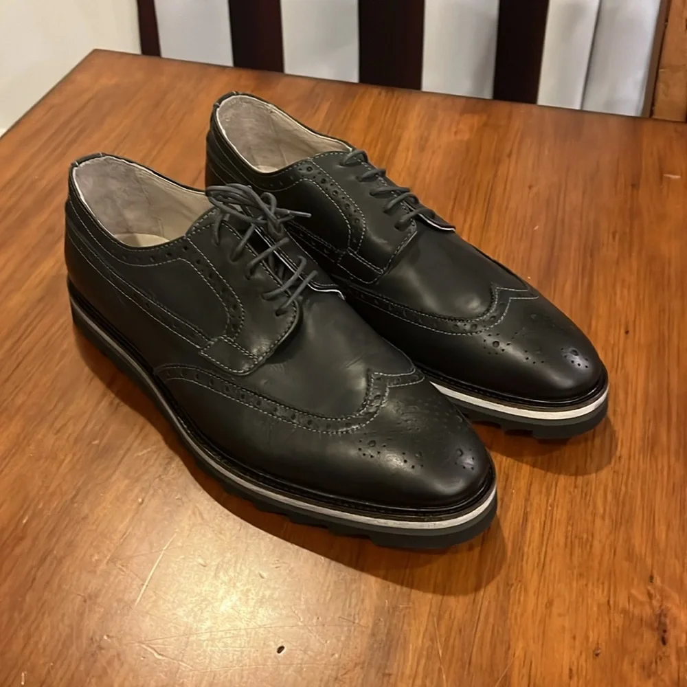 Rogue Rodman O Leather Wingtip Blucher Shoes black new Mens Size 11
